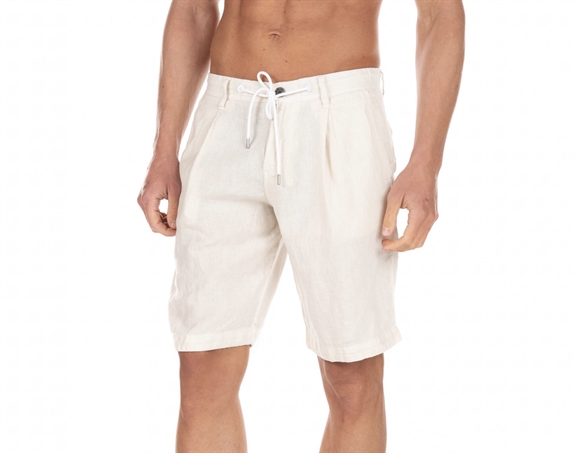 BOSS Casual Symon linen shorts - Light Beige
